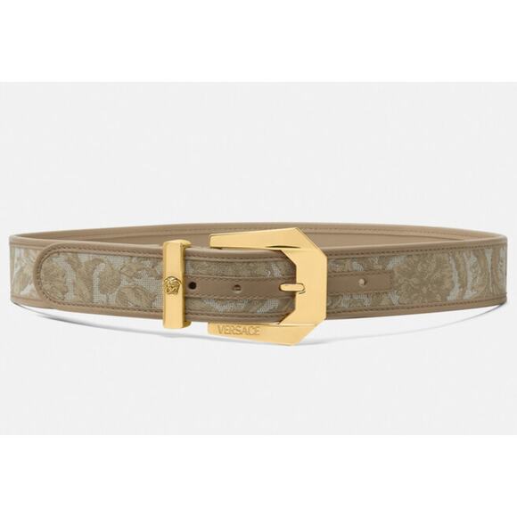 138. Versace Medusa Heritage Barocco Jacquard Logo Buckle 